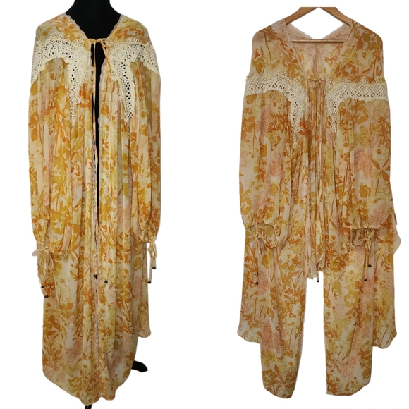 Free people lost in love golden yellow kimono - Picture 3 of 16